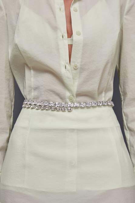 Diamond cut belt, Silver, Patrizia Pepe