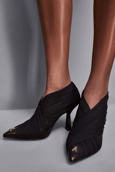 Pumps with draping, Black, Patrizia Pepe