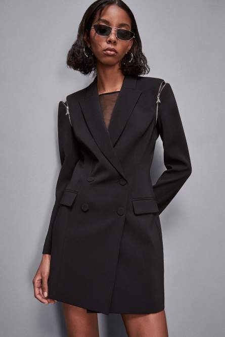 Zippered jacket dress, Black, Patrizia Pepe