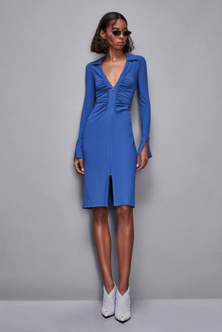 Zippered midi dress, Blue, Patrizia Pepe