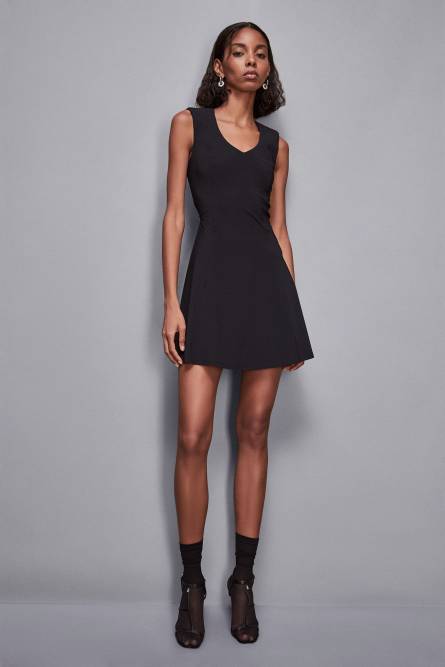 Flared mini dress, Black, Patrizia Pepe