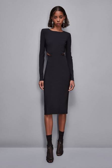 Midikleid mit slash, Schwarz, Patrizia Pepe
