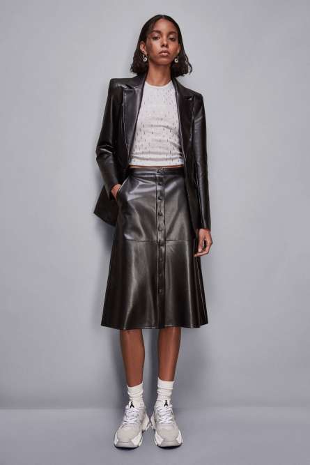 Flared skirt with buttons, Black, Patrizia Pepe