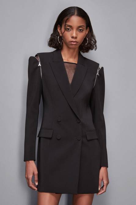 Zippered jacket dress, Black, Patrizia Pepe