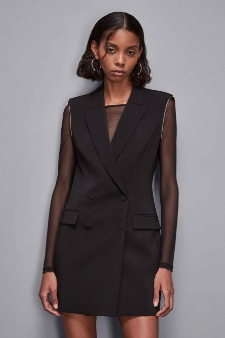 Zippered jacket dress, Black, Patrizia Pepe