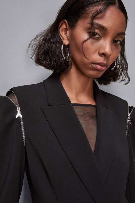 Zippered jacket dress, Black, Patrizia Pepe