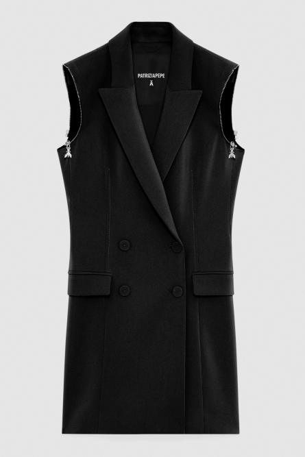Zippered jacket dress, Black, Patrizia Pepe