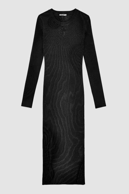 Knitted dress with slit, Black, Patrizia Pepe