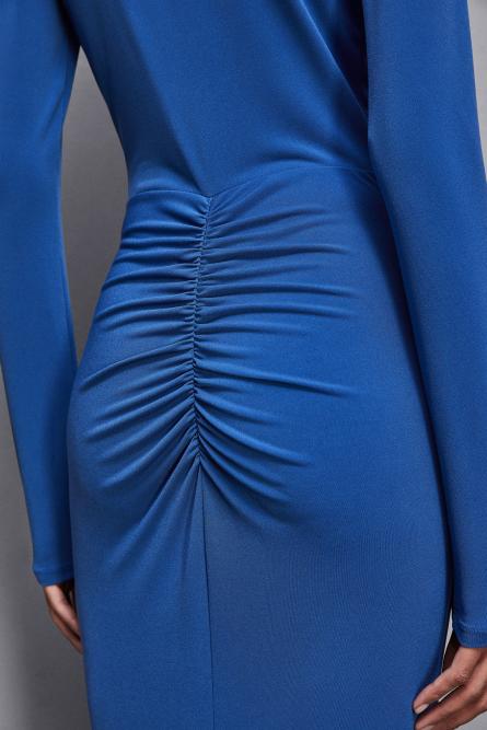 Robe longue col en goutte, Bleu, Patrizia Pepe