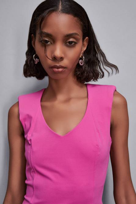 Flared mini dress, Pink, Patrizia Pepe