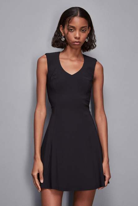 Flared mini dress, Black, Patrizia Pepe