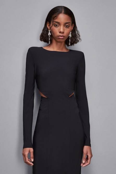 Midikleid mit slash, Schwarz, Patrizia Pepe