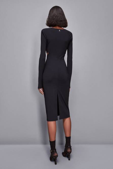 Midikleid mit slash, Schwarz, Patrizia Pepe