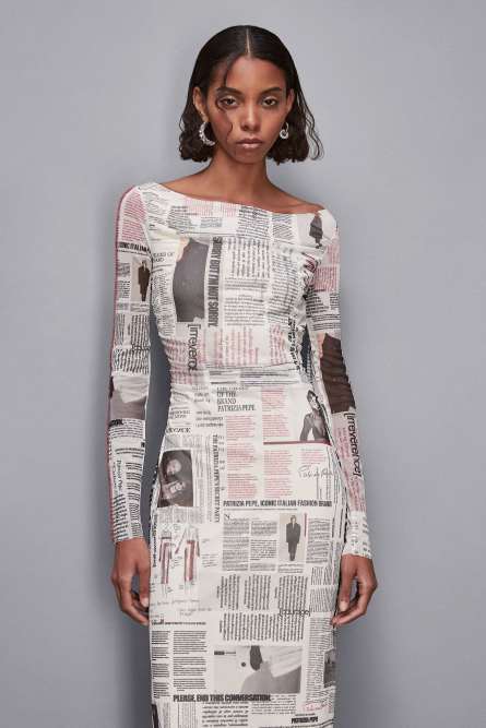 Poster print dress, Multicolor, Patrizia Pepe