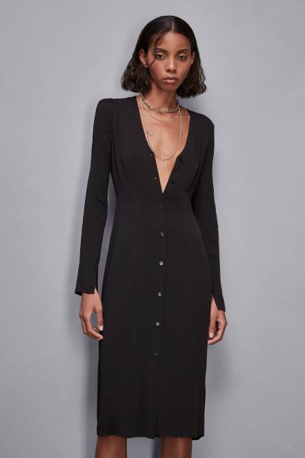 Chemise dress, Black, Patrizia Pepe