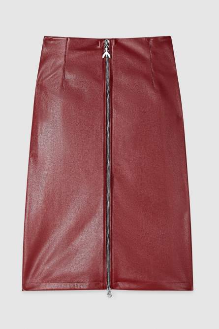 Zippered midi skirt, Red, Patrizia Pepe