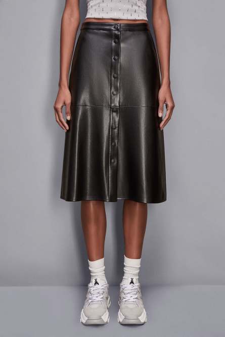 Flared skirt with buttons, Black, Patrizia Pepe