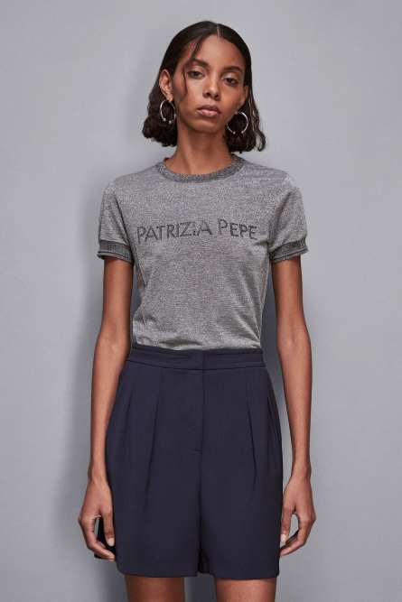 Essential knit T-shirt, Grey, Patrizia Pepe