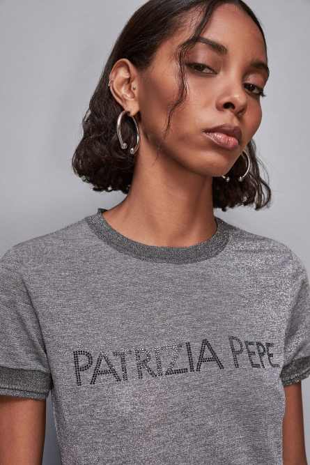 Essential knit T-shirt, Grey, Patrizia Pepe