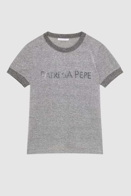 Essential knit T-shirt, Grey, Patrizia Pepe