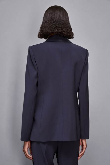 Essential double-breasted jacket, Blue, Patrizia Pepe