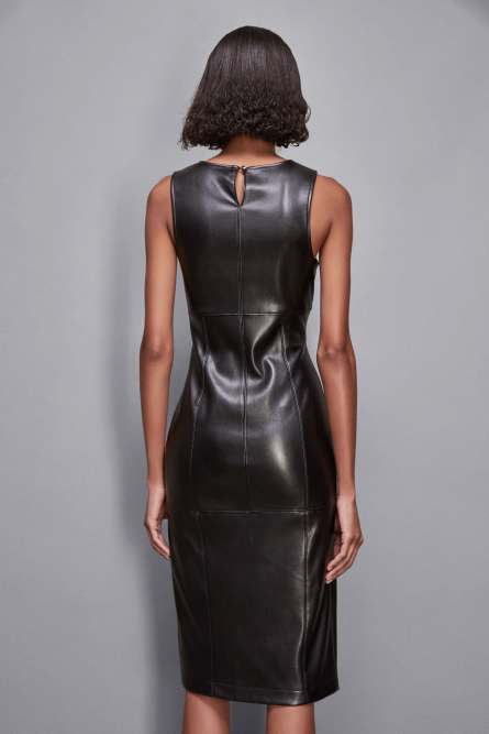 Midi dress with front slit, Black, Patrizia Pepe