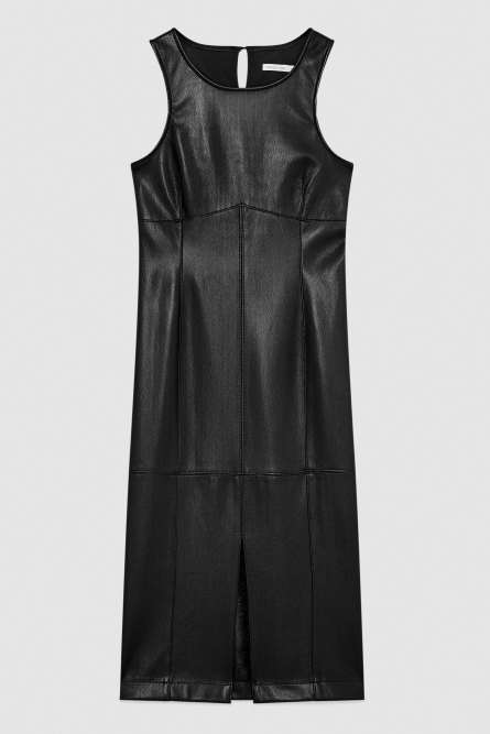 Midi dress with front slit, Black, Patrizia Pepe