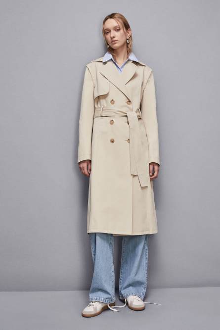 Detachable Trench Coat, Beige, Patrizia Pepe