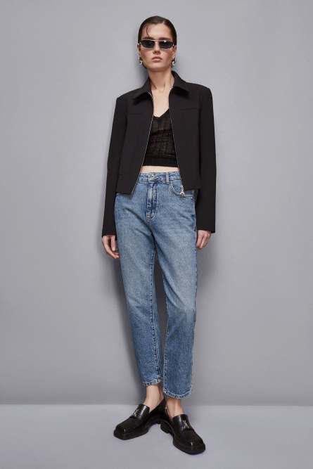 High waist denim pants, Blue, Patrizia Pepe