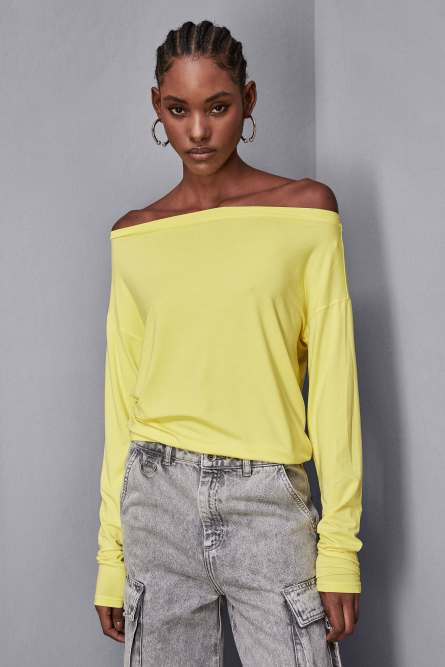 Boat neckline sweater, Yellow, Patrizia Pepe