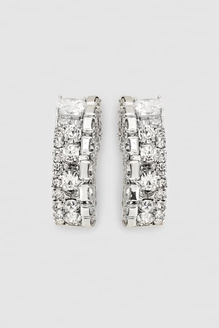 Diamond cut earrings, Silver, Patrizia Pepe