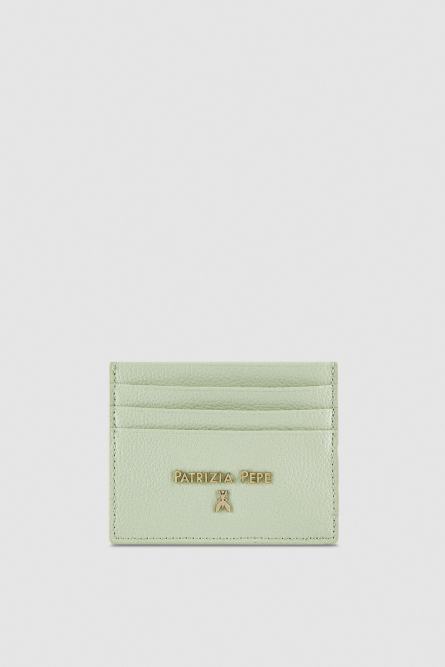 Leather card holder, Green, Patrizia Pepe