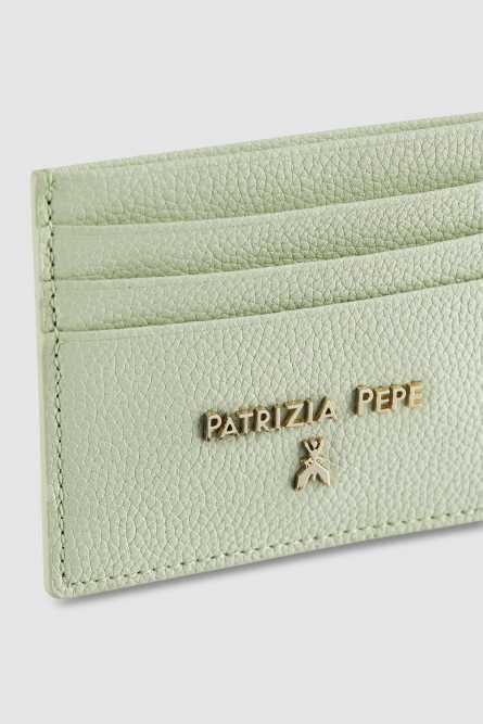 Leather card holder, Green, Patrizia Pepe