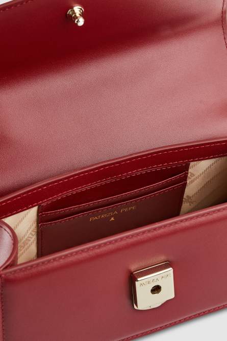 Fly Bamby leather shoulder bag, Red, Patrizia Pepe