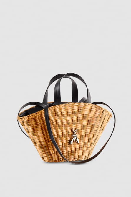 Большая сумка Minimal City Bag из ротанга, Бежевый, Patrizia Pepe