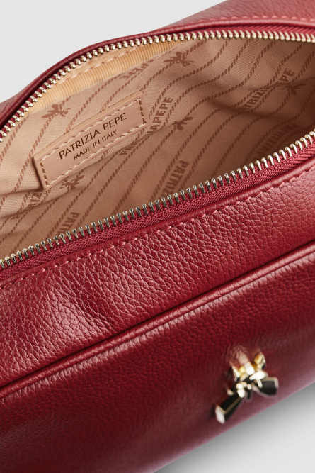 Fly Camera leather bag with chain, Red, Patrizia Pepe