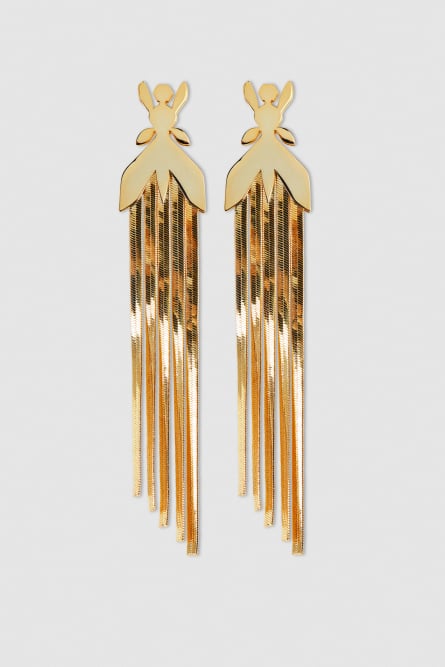 Elegant snake chain earrings, Gold, Patrizia Pepe