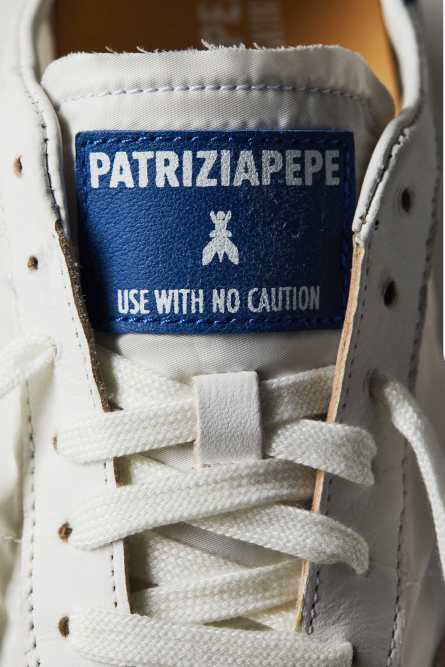 Running SKIN Sneakers &apos;93 in suede and leather, White, Blue, Patrizia Pepe