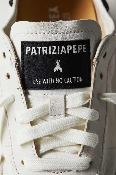Running SKIN Sneakers in leather, White, Patrizia Pepe