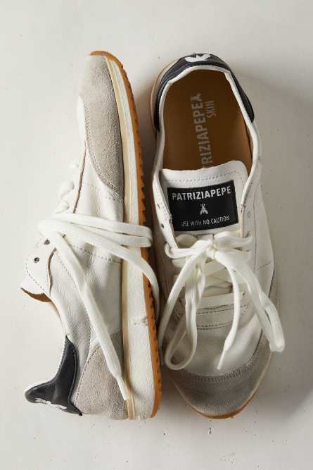 Running SKIN Sneakers in leather, White, Patrizia Pepe