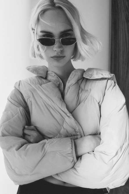 Quilted puffer jacket “ESSENTIAL”, Beige, Patrizia Pepe