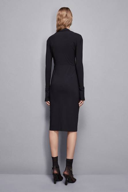 Zippered midi dress, Black, Patrizia Pepe