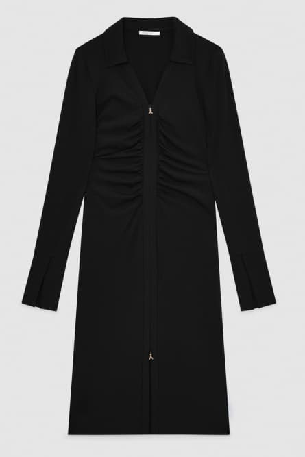 Zippered midi dress, Black, Patrizia Pepe