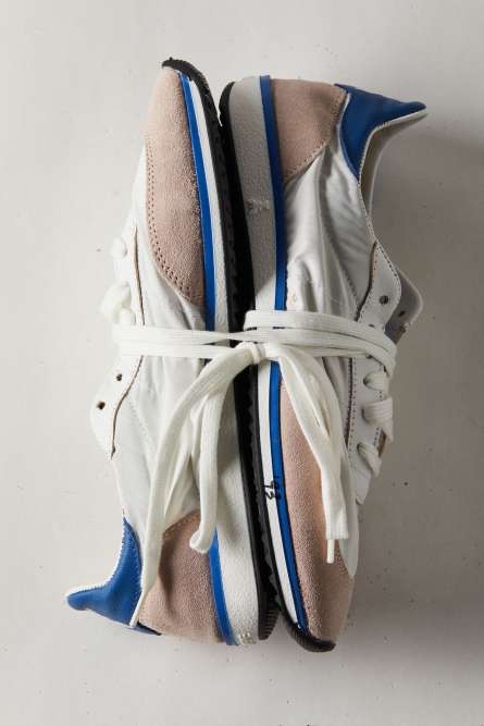 Running SKIN Sneakers &apos;93 in suede and leather, White, Blue, Patrizia Pepe