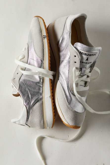 Running SKIN Sneakers &apos;93 laminated, Silver, Patrizia Pepe