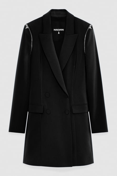Zippered jacket dress, Black, Patrizia Pepe