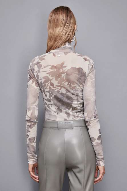 Jersey estampado flores, Gris