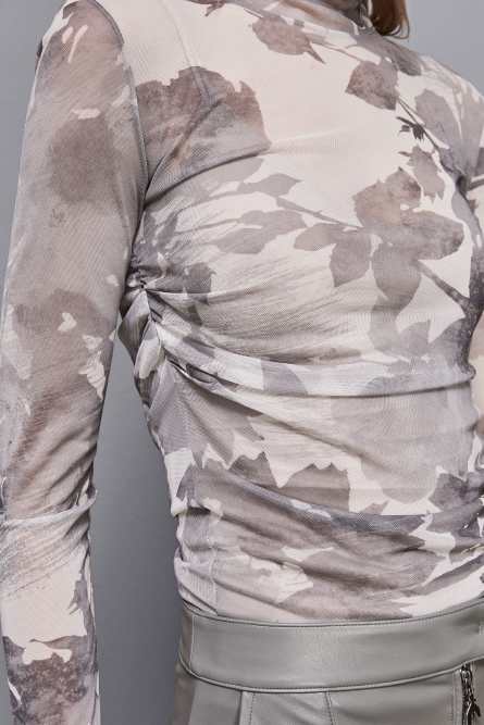 Jersey estampado flores, Gris