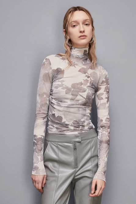 Jersey estampado flores, Gris
