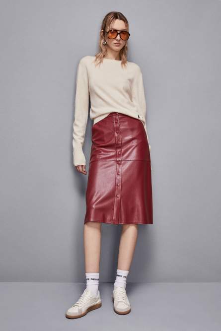 Flared skirt with buttons, Red, Patrizia Pepe